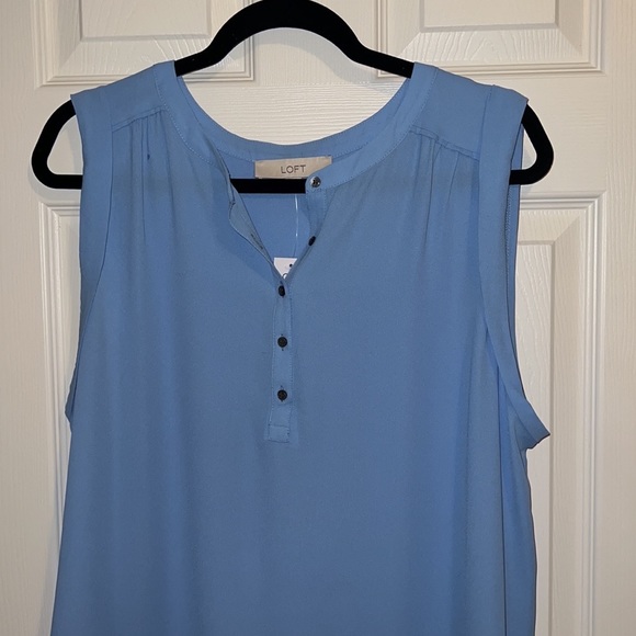 LOFT Henley Mixed Media Shell, Size Large, NWT - Picture 5 of 11